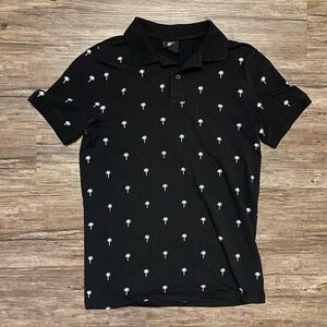 H&M Slim Polo - Palm Tree (Black) [XS]